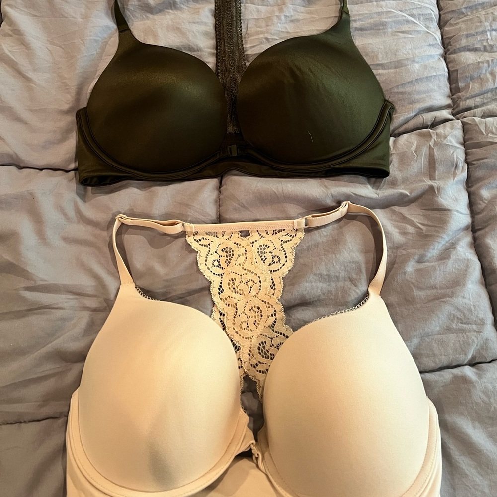 2 Victoria Secret Racerback Push-up bras 34DD